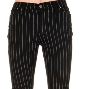 Run & Fly Black and White Pinstripe Pants